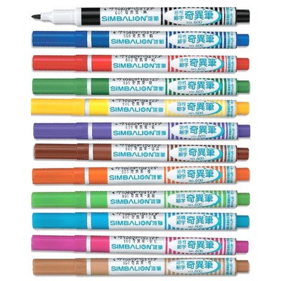 雄獅600油性細字奇異筆-紅